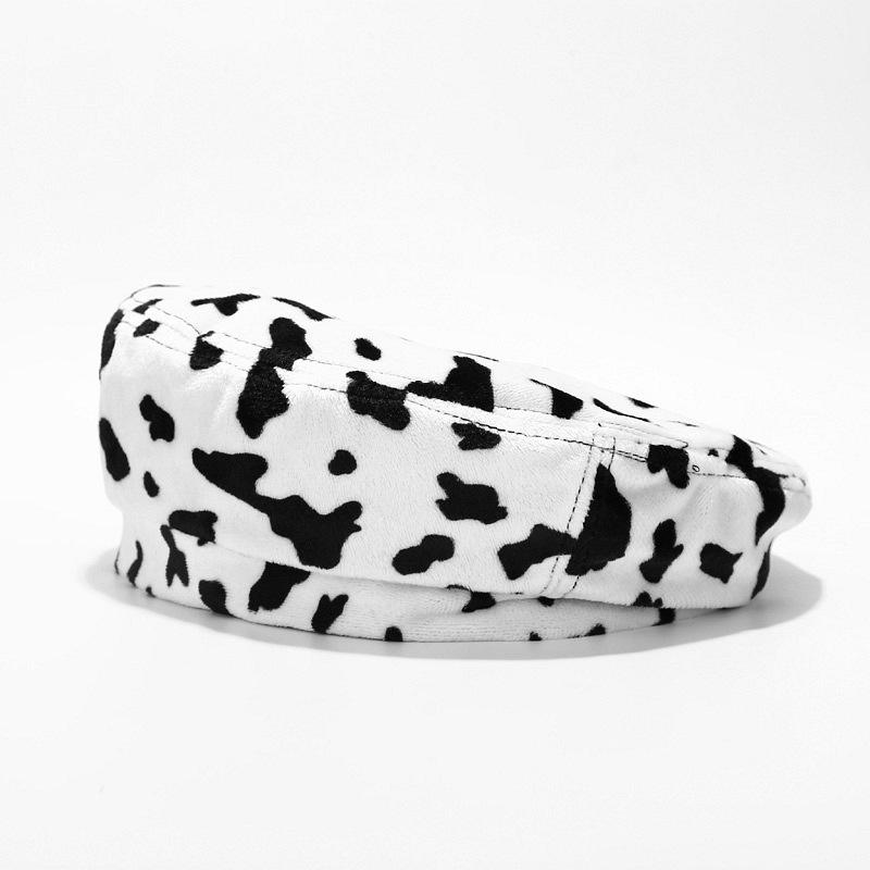 Fashion Warm Beanie Artist Painter Korean Cotton Ladies Women Autumn and Winter British Vintage Zebra Cow Beret Cap Girls Hat