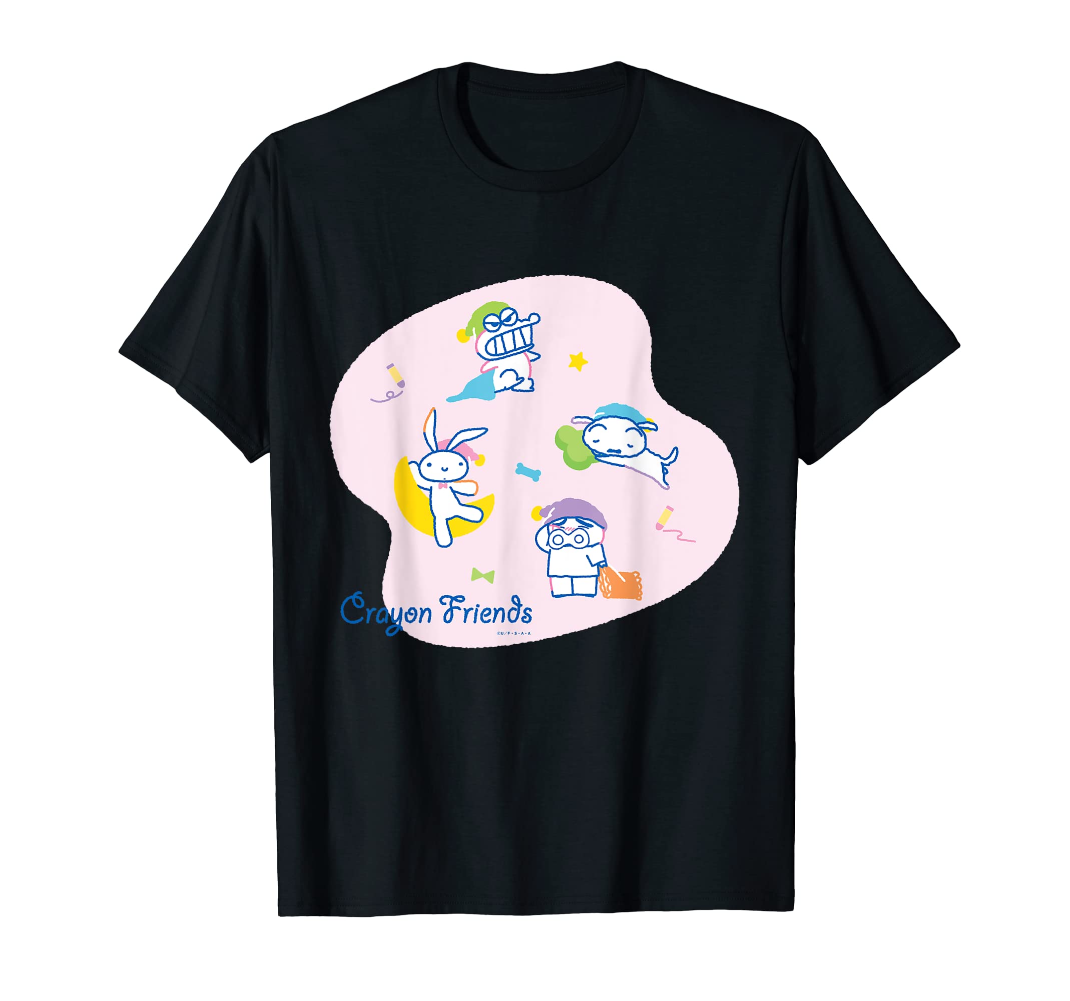 

Crayon Crayon Friends Yumenonaka Shin-chan T-shirt чорний