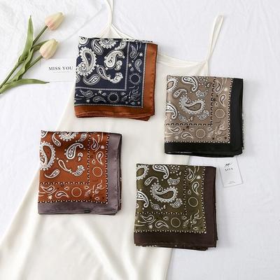 Printing Bag Decoration Cashew Flower Female Shawl Printed Scarf Silk Scarf Korean Style Scarves