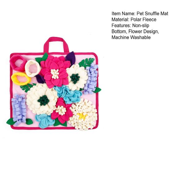 Pet Snuffle Mat Washable Dog Snuffle Mat Multi Flower Design Slow Feeding Mat Encourages Natural Foraging Skills for Dogs Smell Training Anxiety