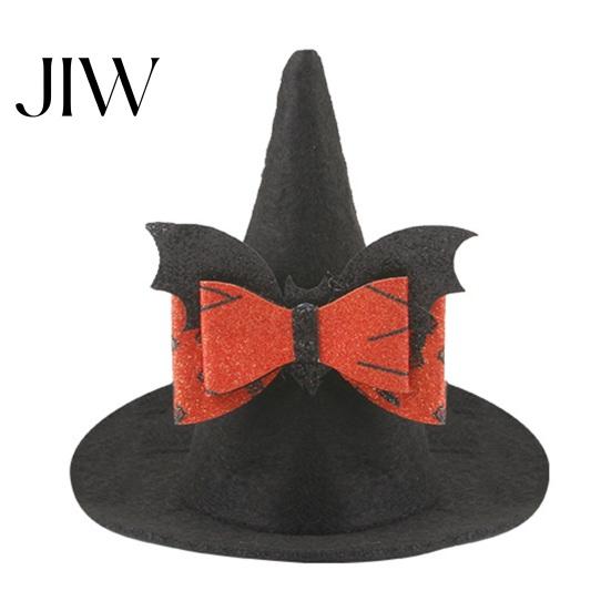 Small Animal Holiday Headwear Pet Halloween Witch Hat, Bows/Pumpkins Decor, Adjustable Felt Store Promotional Accessory Costume Accessory, Lightweight
