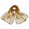 Elegant Embroidered Flower Lace Scarf Lightweight Breathable Mesh Sunscreen Shawl Long Silk Scarf Women
