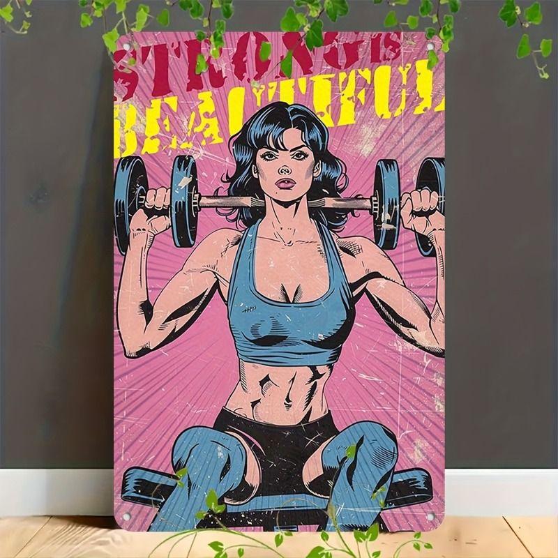 Fitness Motivation Metallblechschild Gewichtheben Fitness Poster Man Cave Garage Heimwanddekor 8x12 Zoll