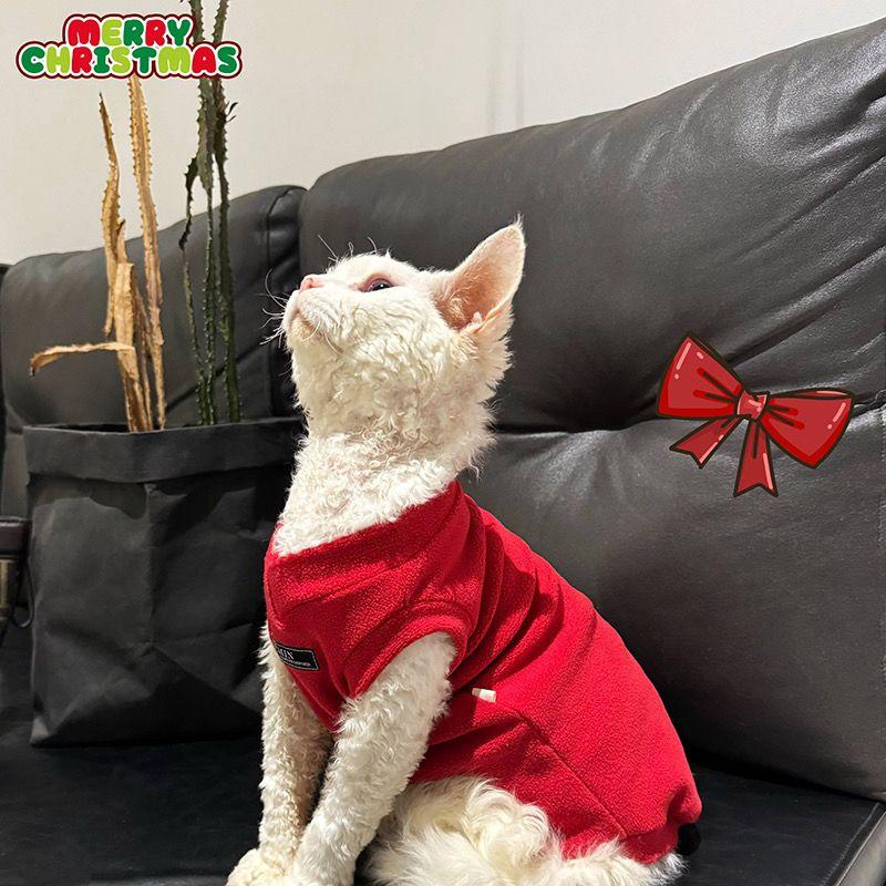 Canadian Sphinx Hairless Cat Clothes Internet Red Single Layer Thin Velvet Handsome German Cat Elastic Base Tank Top