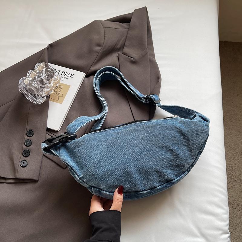 Denim Chest Bag Women's Lightweight Commuter Shoulder Bag