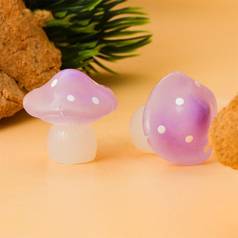 

Светящийся мини-гриб, маленький орнамент, миниатюрная фигурка, украшение для дома своими руками, аксессуары, кавайные настольные украшения, подарки фиолетовый