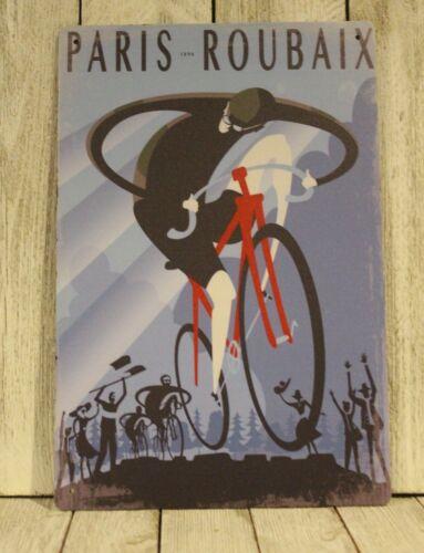 

Tin Sign Vintage Look Bike Race Racing Cycling Paris RoubaixAluminum 20x30cm（7.8x11.8inch）