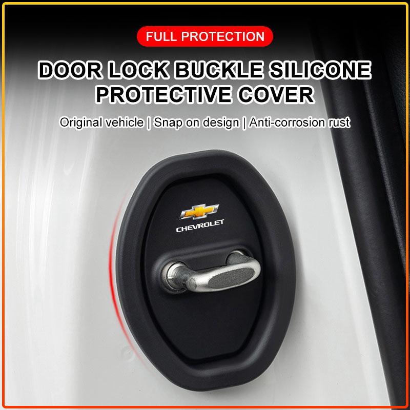 4Pcs Silicone Car Door Lock Protector Cover Auto Accessory Styling For Chevrolet Colorado Cruze Captiva Malibu Aveo Camaro Sonic Tahoe Impala Equinox
