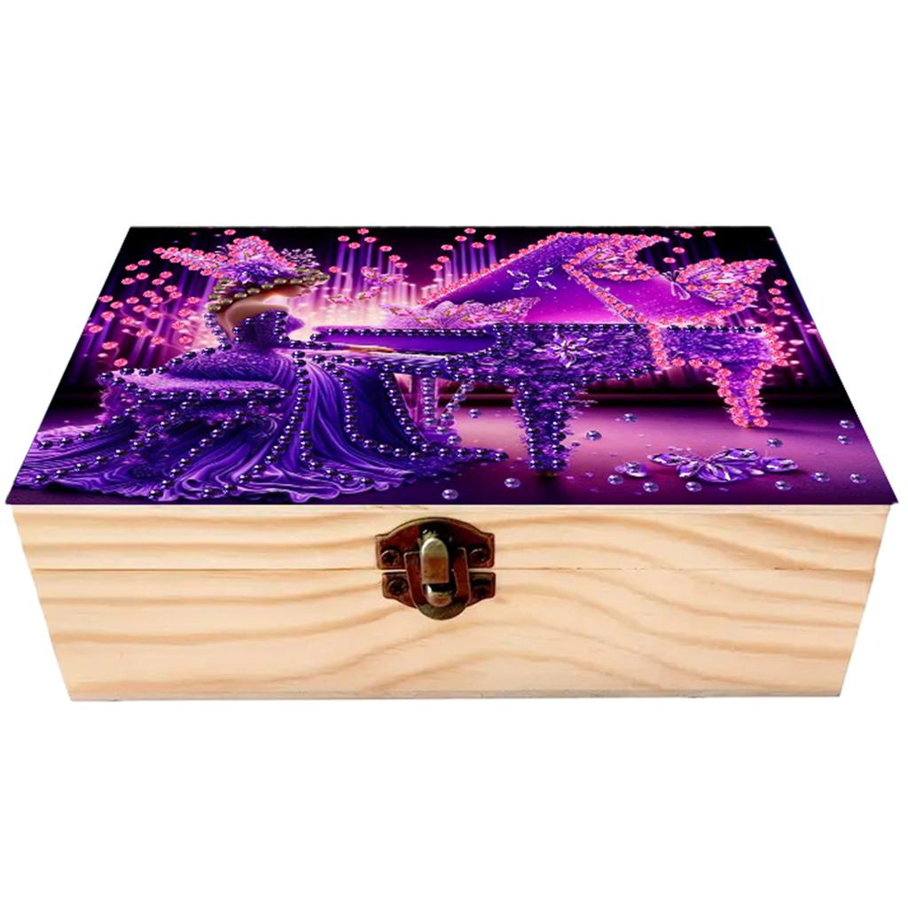 DIY Diamond Art Wooden Storage Box Dustproof Organizer Case Diamond Painting Storage Box Gift for Birthdays and Holidays