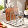 Stainless Steel Kitchen Storage Rack M-Shaped Slots Cutting Board Rack  Kitchen Countertop