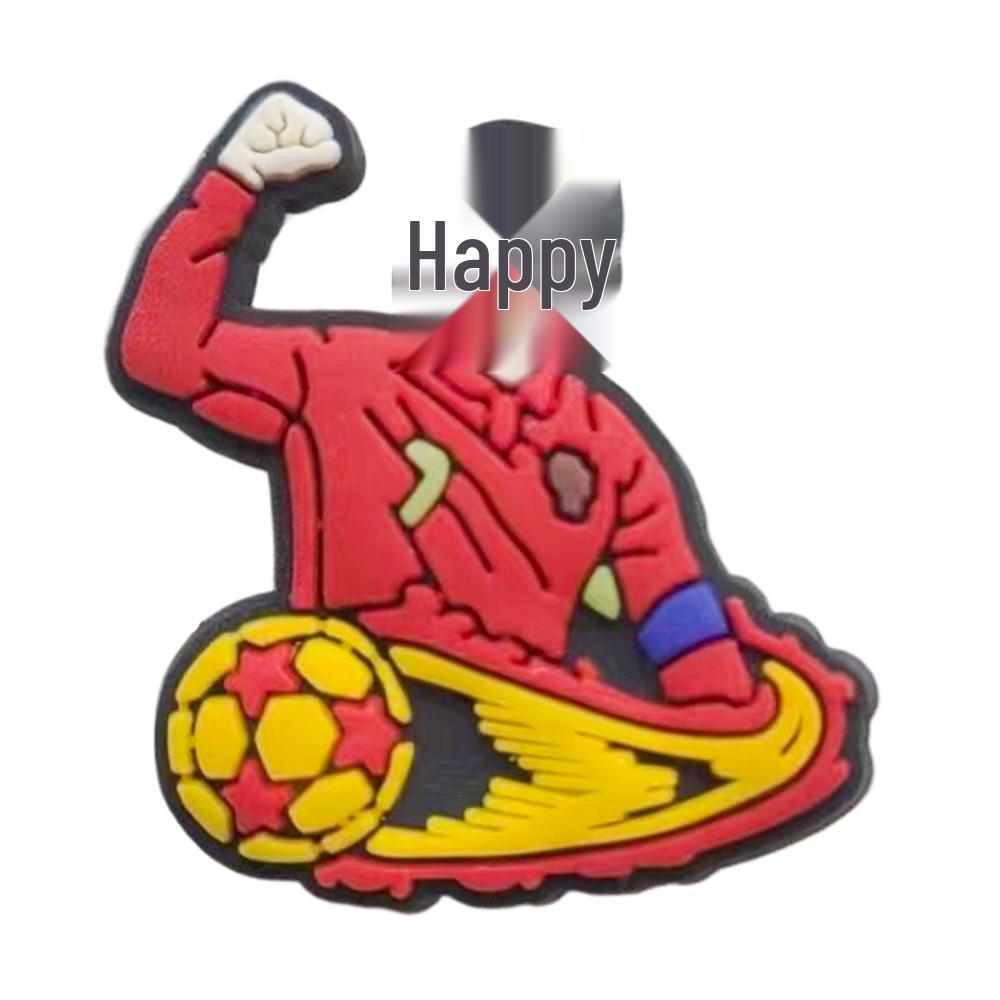 Fotbalová série Croc DIY Odnímatelné Sponky na boty - Měkké Gumové Dekorace na Dřeváky