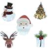 10pcs Christmas Glass Cup Card Santa Claus Hat Wine Glass Decor Ornaments Christmas Decorations Navidad Noel New Year
