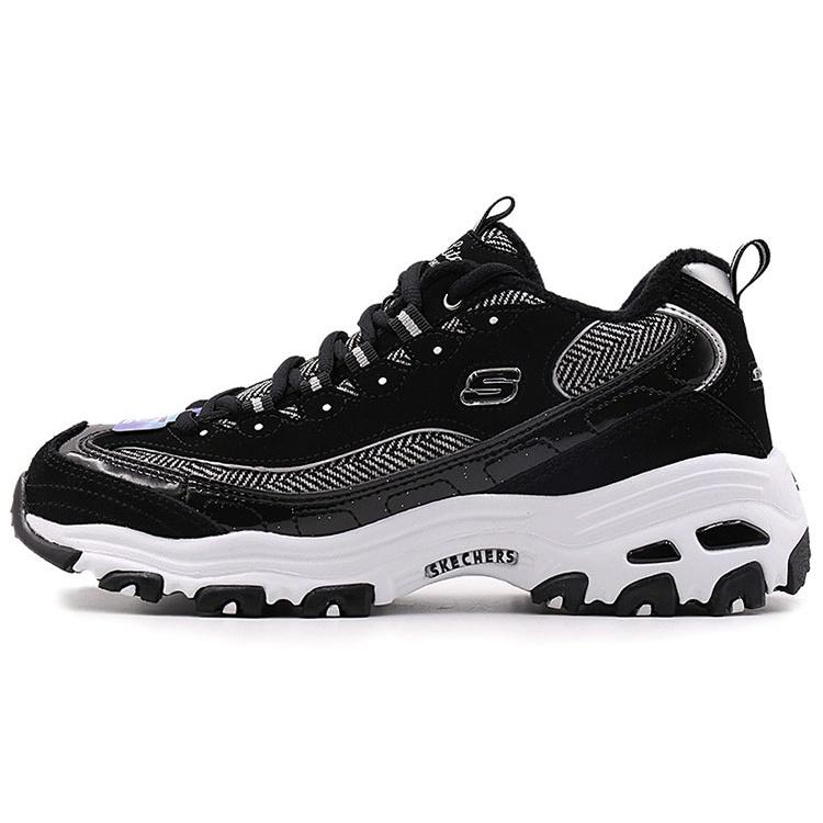 (WMNS) Skechers D Lites Low-Top Running Shoes Black/White Women s 66666036-BKW EU 35