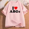 I Love Heart ABGs Print T-shirts Summer Men Women Clothing Casual Fashion Funny Oversized O-Neck Short Sleeve Tops T-shirts