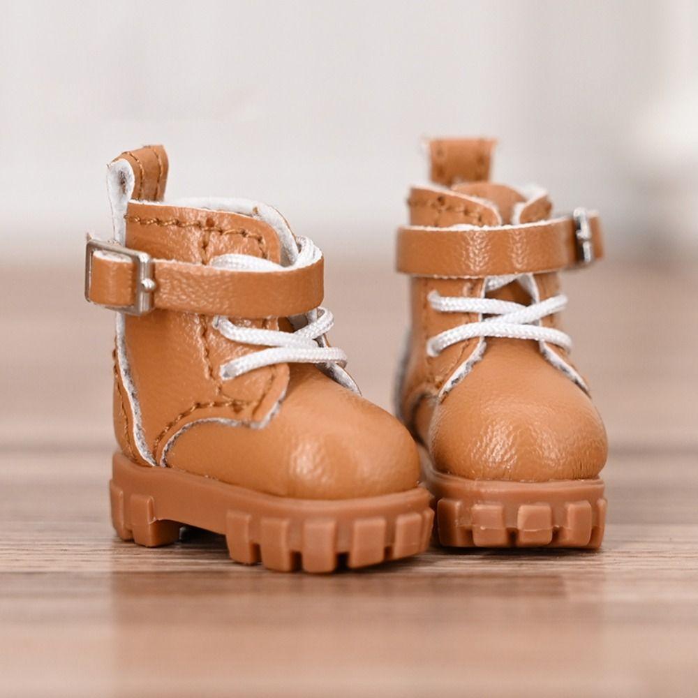 Dress Up Ob11 Shoes Pretend Play Obitsu 11 Doll Shoes DIY Toy Doll Leather Boots  1/12 Bjd