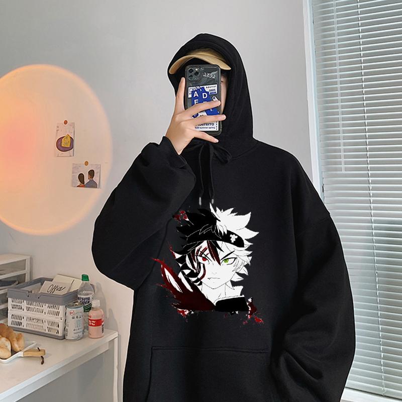 

Black Clover Anime Clothing Asta Printed Men Women Hoodies Fashion Prevalent Sweatshirt Harajuku Unisex Streetwear Tops XS чорний