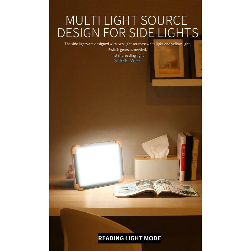 LED Solar Campinglaterne Wiederaufladbarer Outdoor-Flutlichtstrahler Wasserdicht Solare Stromversorgung Reparaturarbeiten Notlampe Powerbank