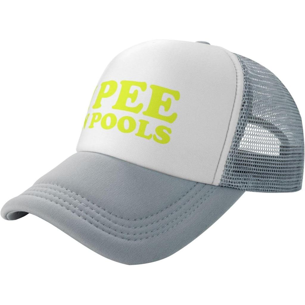 I Pee In Pools Trucker Hat Unisex Mesh Snapback Cap Funny Novelty Outdoor Baseball Hat