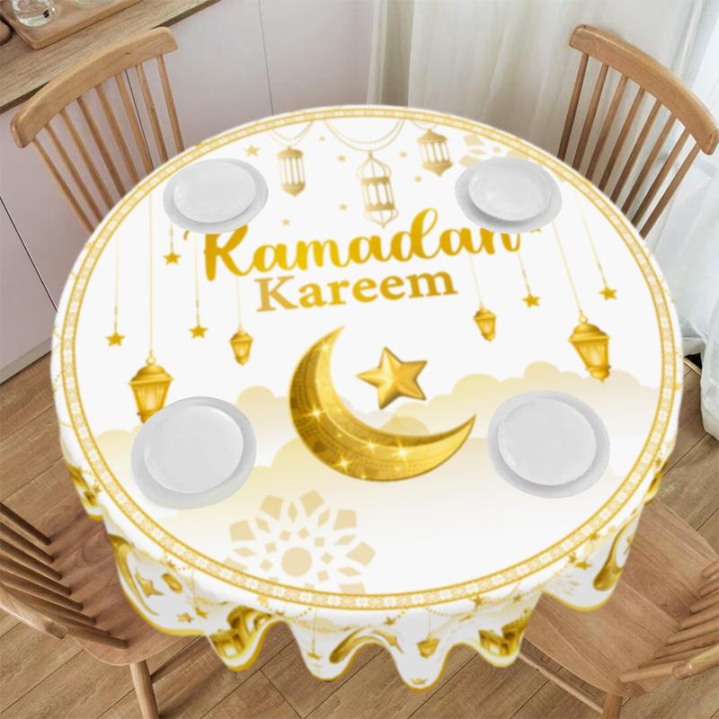 Eid Mubarak Tablecloth Ramadan Table Cover Ramadan Kareem Decoration for Home 2026 Islamic Muslim Party Suppies Eid Al Adha Gift