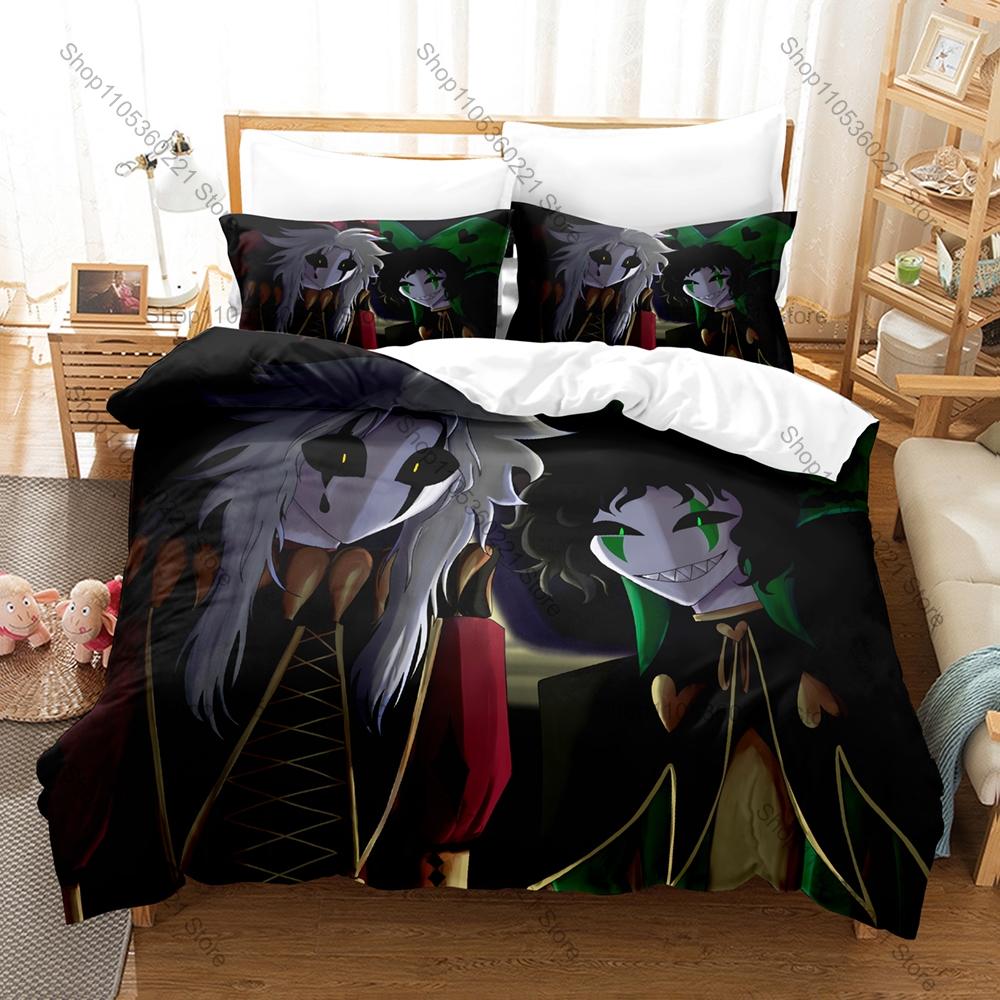 Cool Spooky The Freak Circus Printed Bedding Kit 3PCS Duvet Cover & 2 Pillow Covers Breathable Soft Bed Linens Room Ornament