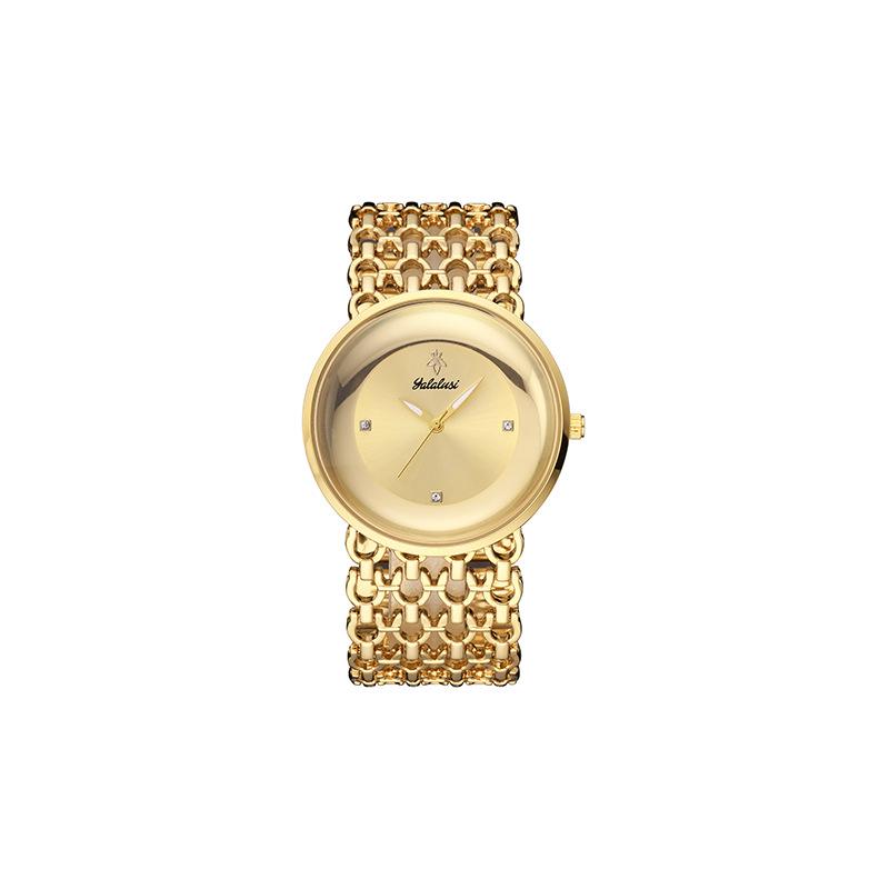 Yalalusi Light Luxury Ladies Watch Hollow Strap Ladies Retro Watch Round Dial Fashion Women'S Watch