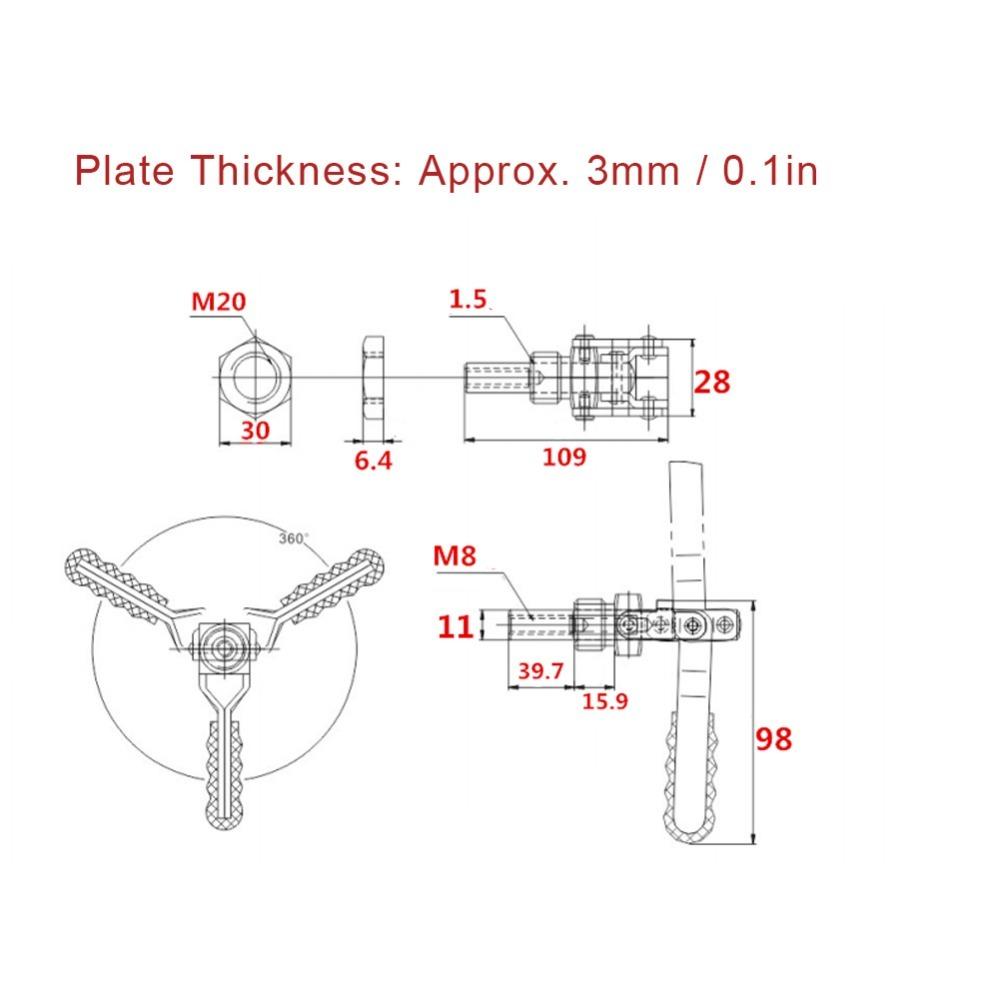 136KG Holding Capacity Quick Toggle Clamp Stainless Steel Welding Fixture Clamp  For Welding