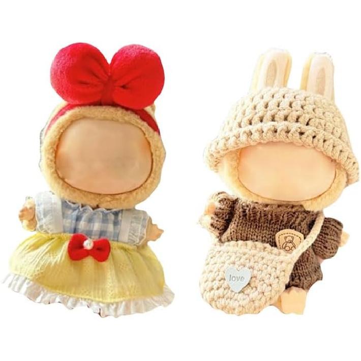 17cm Doll Clothes Suitable for 17cm labubu Dolls Accessories Set Gift for Kids 2 Set No Doll