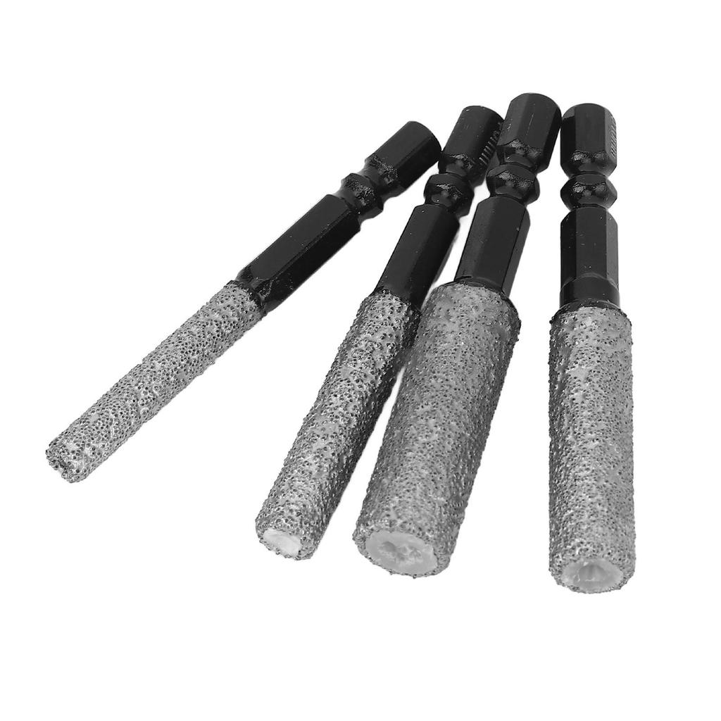 Set 4 Piese Burghie Diamantate Versatile Coadă Hexagonală Freze Găurit 6 8 10 12mm pentru Porțelan Ceramică Sticlă