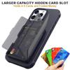 For iPhone 16 Pro Case with Card Holder/Mirror/Kickstand TPU + PC Phone Back Cover