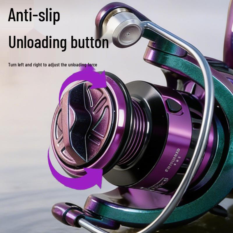 Long-Casting Full Metal Spinning Reel with Slanted Spool for Cross-Border Fishing