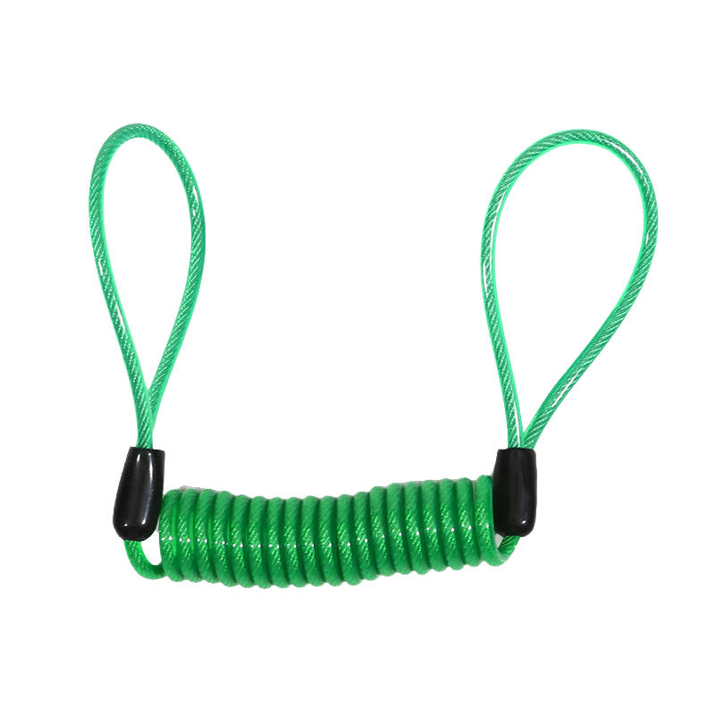 

1pcs Helmet Motorcycle Disc Brake Lock Anti-theft Spring Reminder Rope 90cm 2 Looped-ends Spring Cord For External Engine Motor зелений