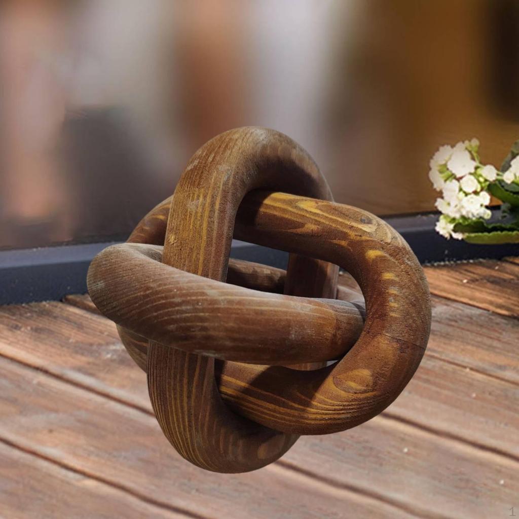 3 Link Chain Decor Coffee Table Minimalist Boho Geometric Decorative Knot for Bedroom
