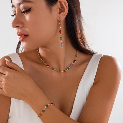 Collana con Nappa di Cristallo di Alta Qualità: Moda europea e americana ispirata alla dopamina