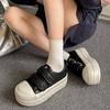 Classic White Round Head Velcro Platform White Shoes Women's Spring Lightweight Board Shoes