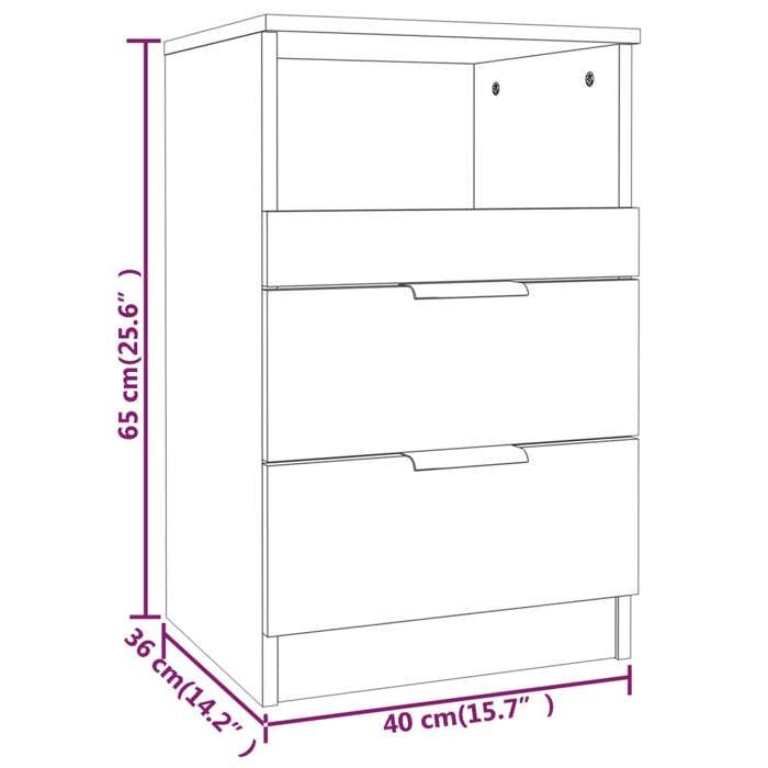 VidaXL Table de chevet Sonoma gris Bois d'ingénierie 817041
