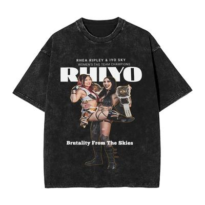 2026 Rhea Ripley & IYO SKY RHIYO Pánská Dámská Trička Vypraná Trička Krátký Rukáv Kulatý Výstřih Trička Bavlna Nový Přírůstek Oblečení