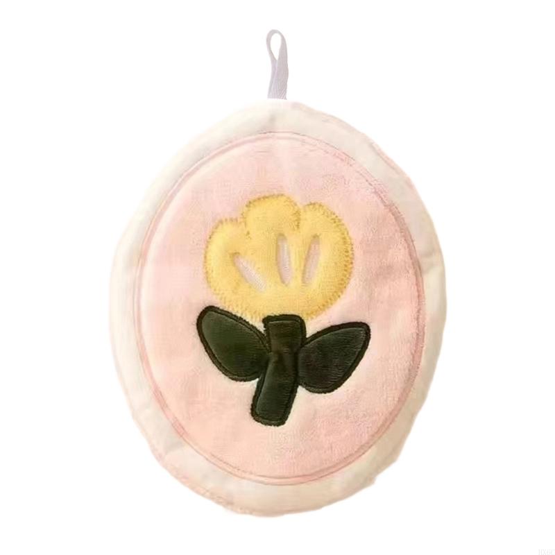 Elegant Flower Hand Towel Skin Friendly Plush Fabric Fast Absorbing Hanging Towel Cloth For Sensitive Skin Home Styling HX6C