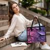 Purple Cracked Pattern Tote Bag Large Capacity Handbag for Daily Use