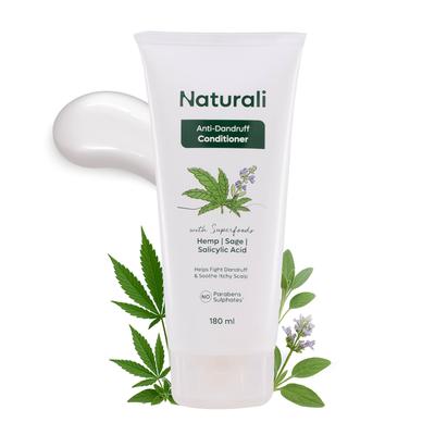 Naturali Anti-Dandruff Conditioner with Sage & Salicylic Acid|No Sulphate, No Paraben|Calms Itchy Scalp|Exfoliates Flaky Scalp | Nourishes Strands