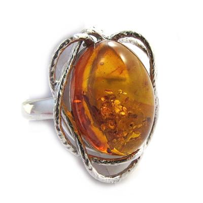 Amber (rhodium) 'Inspiration' Silver Ring
