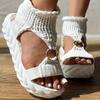 Fashion Women Platform Sandals Stylish Open Toe Slip On Slingback Shoes Casual Outdoor Non Slip Wedge Sandals Big Size Zapatos De Mujer