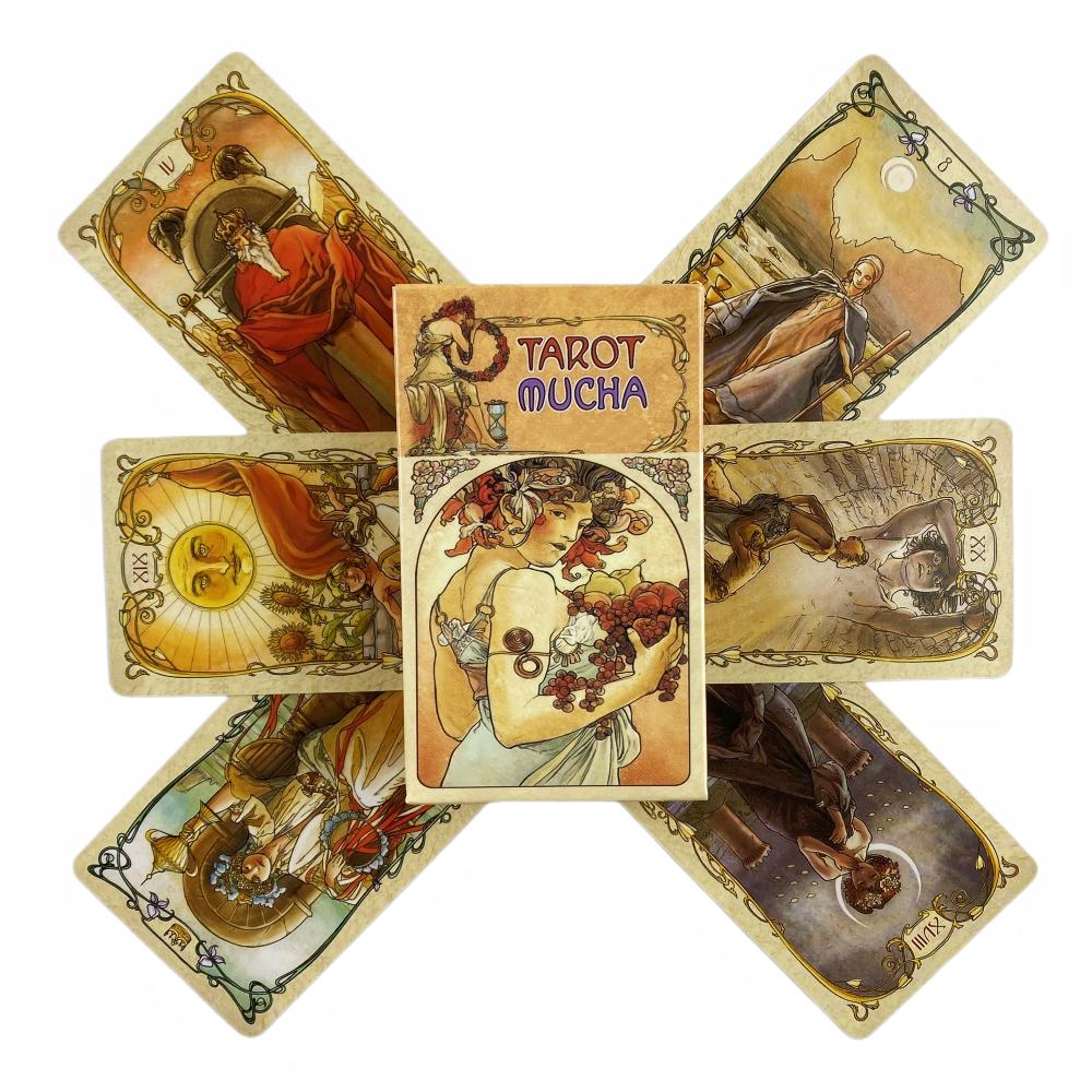 Tarot Mucha Karten A 78 Orakel Englisch Visions Wahrsageausgabe Brettspiele