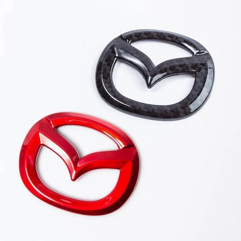 1pc For Mazda 3 6 CX5 2 CX30 CX3 CX9 MX5 RX8 Axela Demio Atenza ABS Car Steering Wheel Center Emblem Sticker Auto Interior