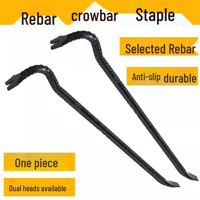 7-Shaped Flat Head Pry Bar: Woodworking Nail Puller & Formwork Removal Tool