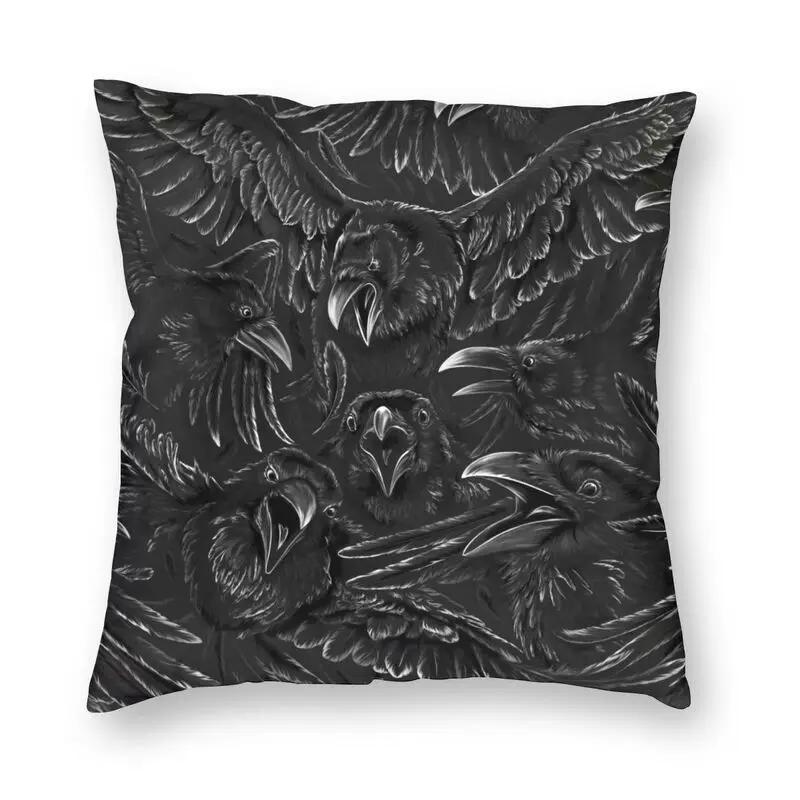 halloween witch crow square pillowcase decoration gothic mystery magic  cushion sofa car   kama casal