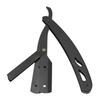 Professional Folding Straight Razor Holder Stainless Steel Beard Shaver Holder Hair Removal Tool Black