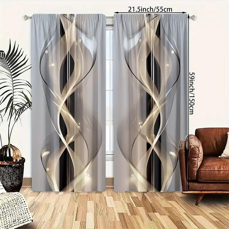 High-definition Artistic Line Printed Curtains, Suitable for Home Decoration In Bedrooms and Living Rooms