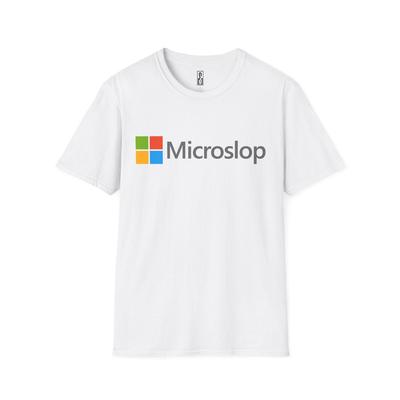 Koszulka Microslop: Humor Techniczny, Minimalistyczna Bawełniana Koszulka