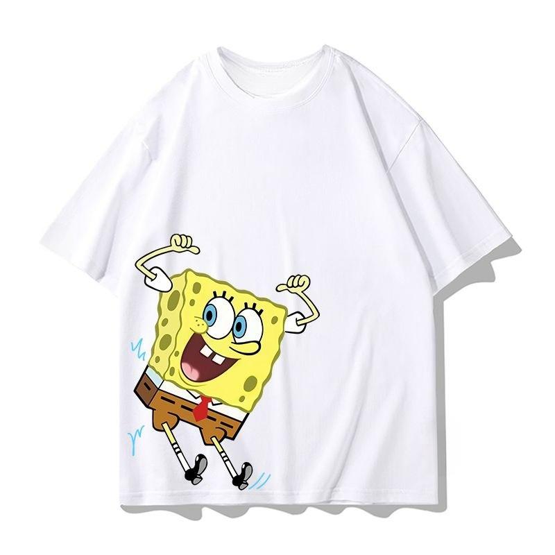 New Spongebob Squarepants Patrick Star Anime Printed Tshirt Large Cotton Short Sleeve Card Harajuku Boys And Girls Street Wear