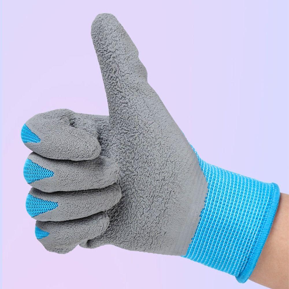 2 Pairs Thickening Kids Work Gloves Cartoon Gardening Gloves  for Student Children